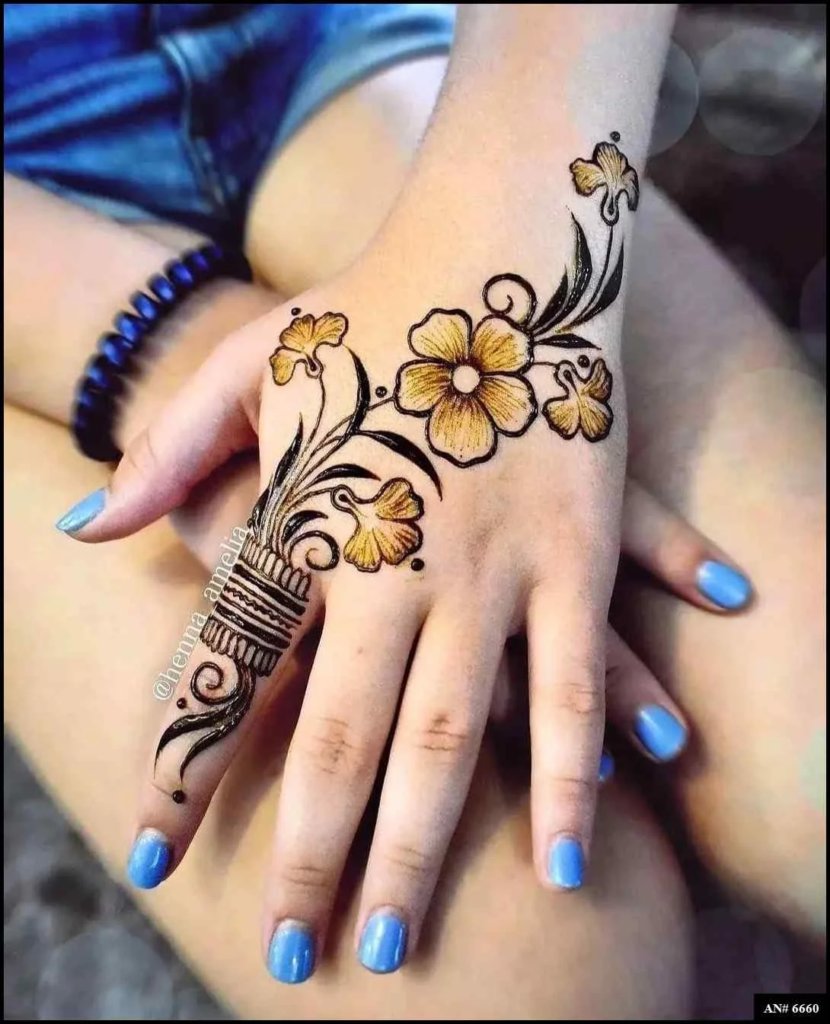 153+ Simple Flower Mehndi Design For Wedding Season