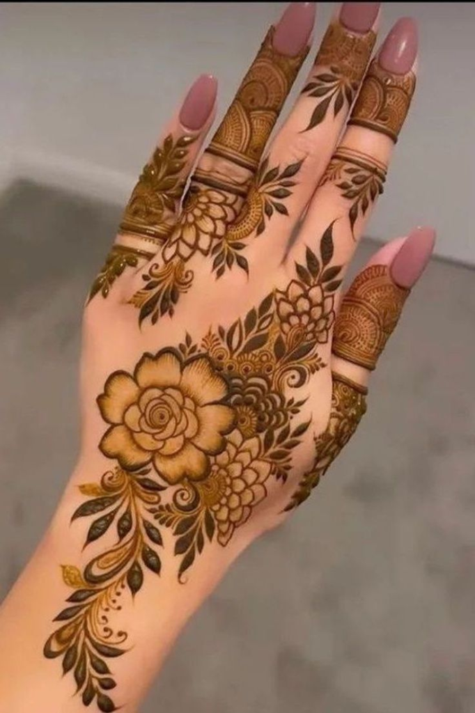 Half Hand Mehndi Design Simple Gallery